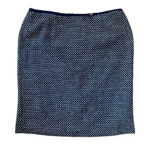 Tory Burch Tweed Navy Cream Gold Skirt